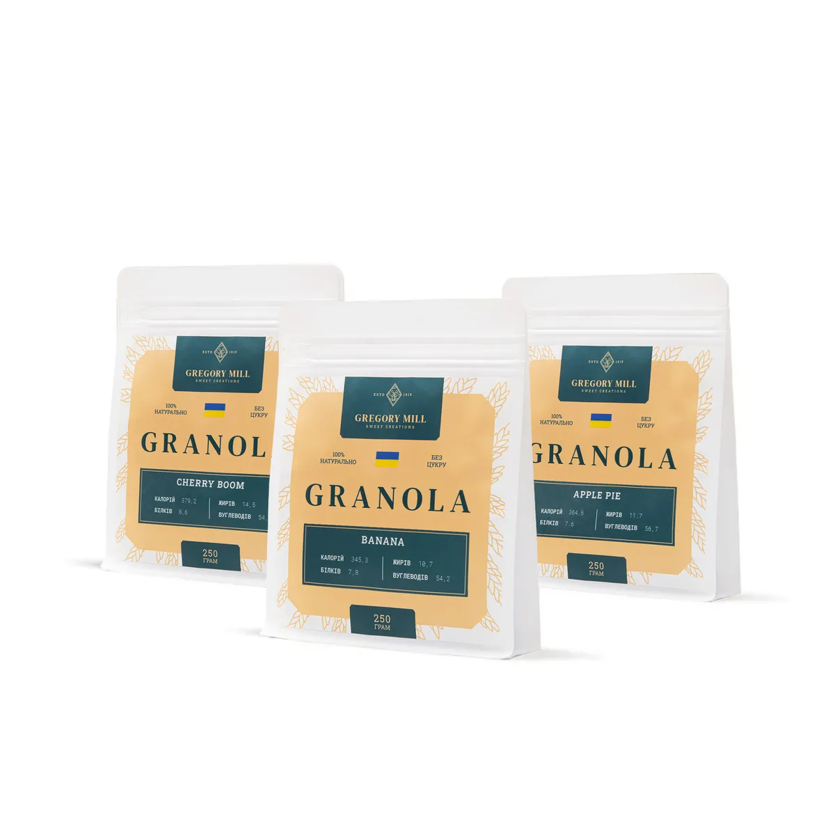 Смачний набір Fruity Gregory Set Apple Pie, Banana & Cherry Boom, 750 г