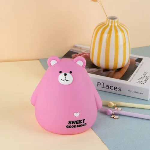 Скарбничка Kite Pink Bear ведмідь пластикова скарбничка з клапаном для грошей та монет