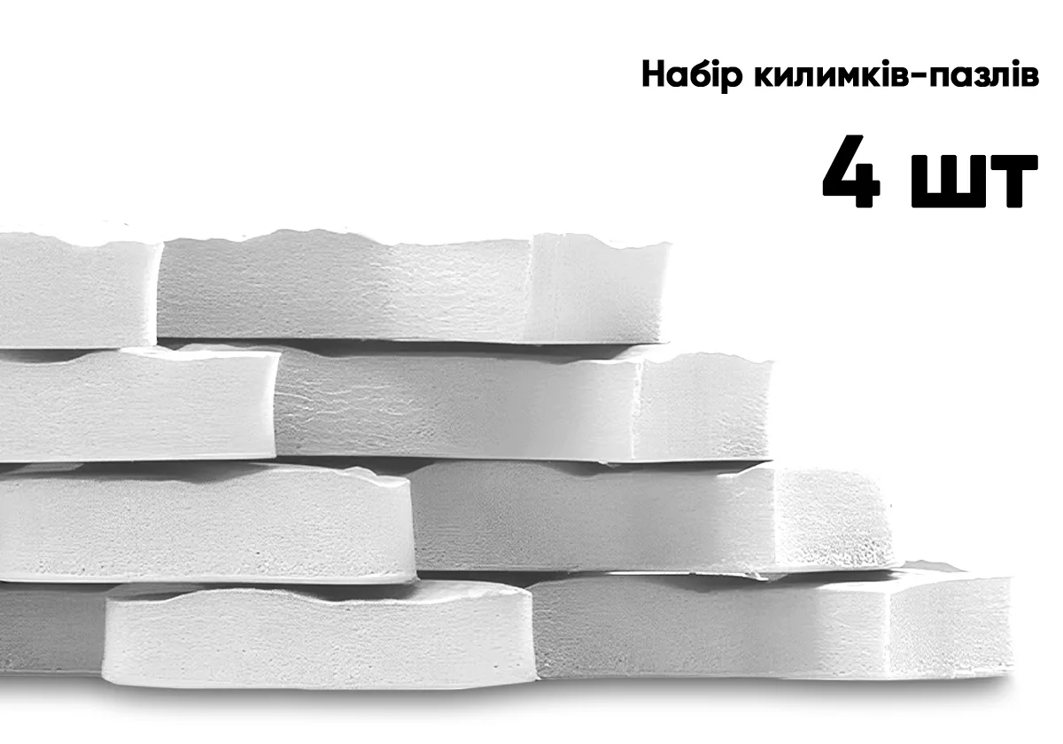 Татамі мат EasyFit EVA 60х60 см білий 4 шт ласточкин хвіст