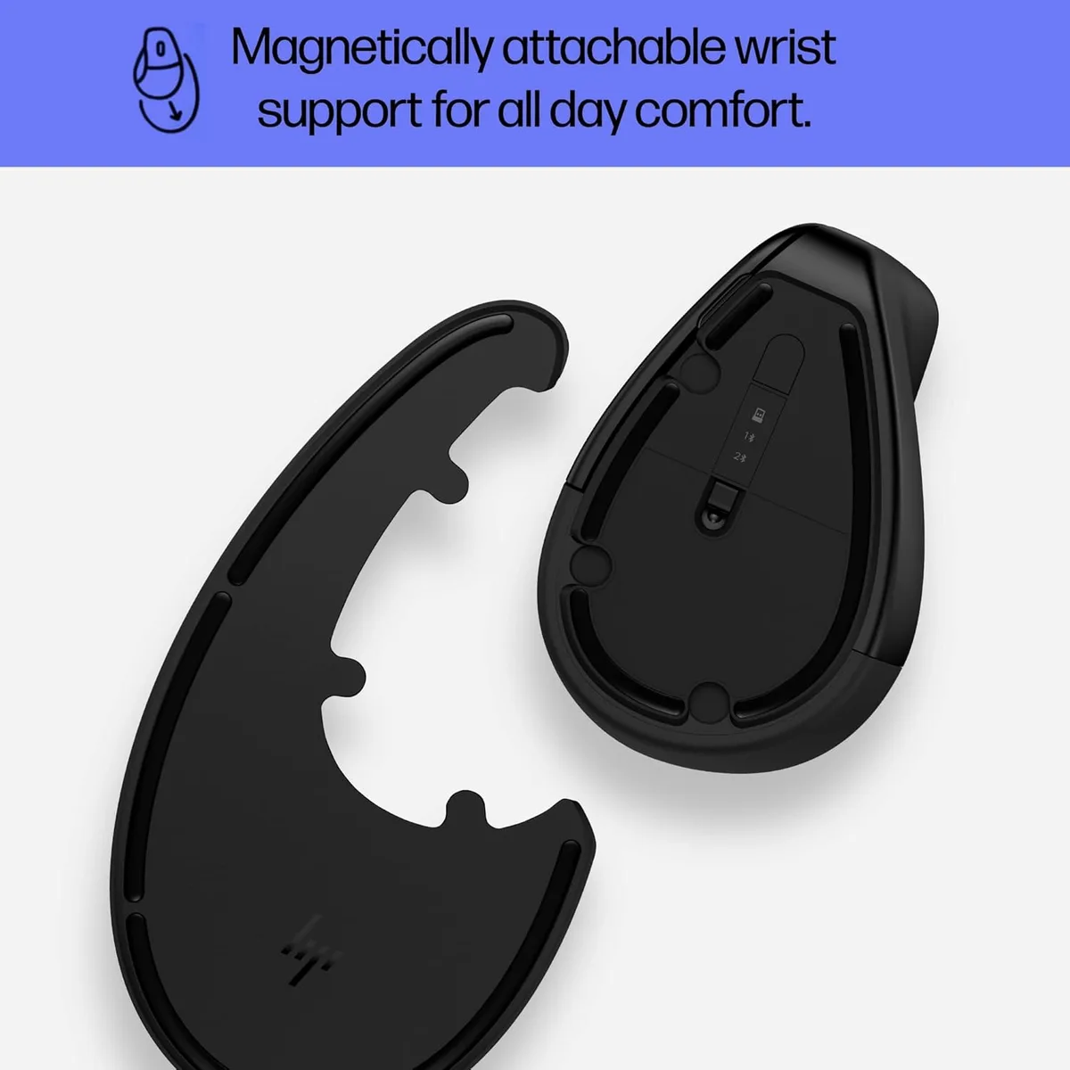 Миша HP 920 Эргономическая вертикальная, WL/BT, черная