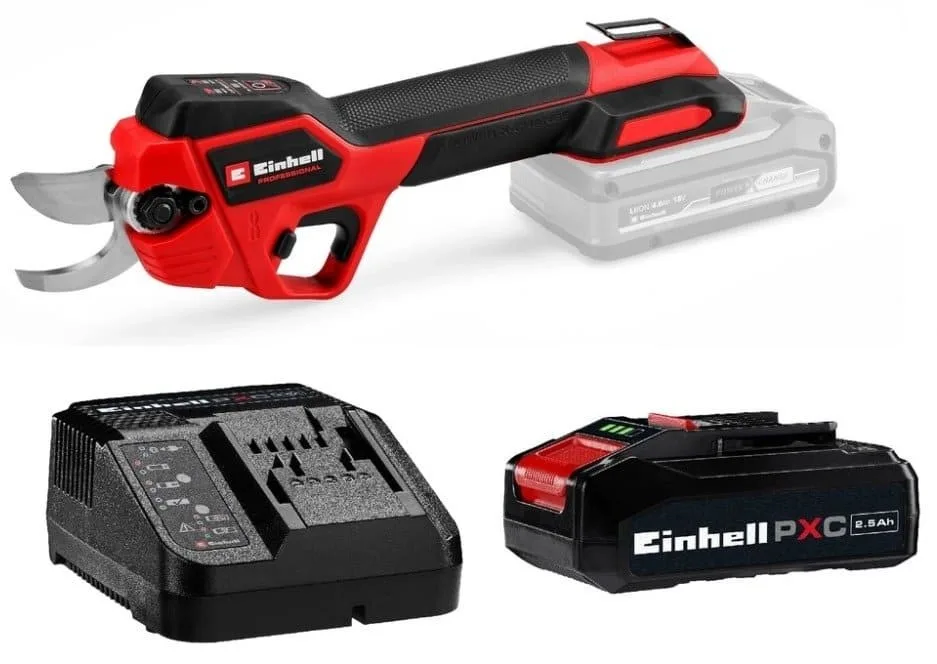 Секатор акумуляторний Einhell сталь SK5 28 мм червоний чорний