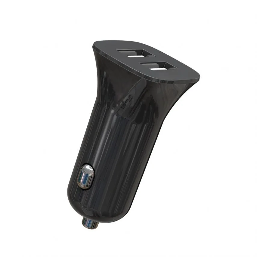 Автомобільний зарядний пристрій XO пластик 2USB 12W чорний