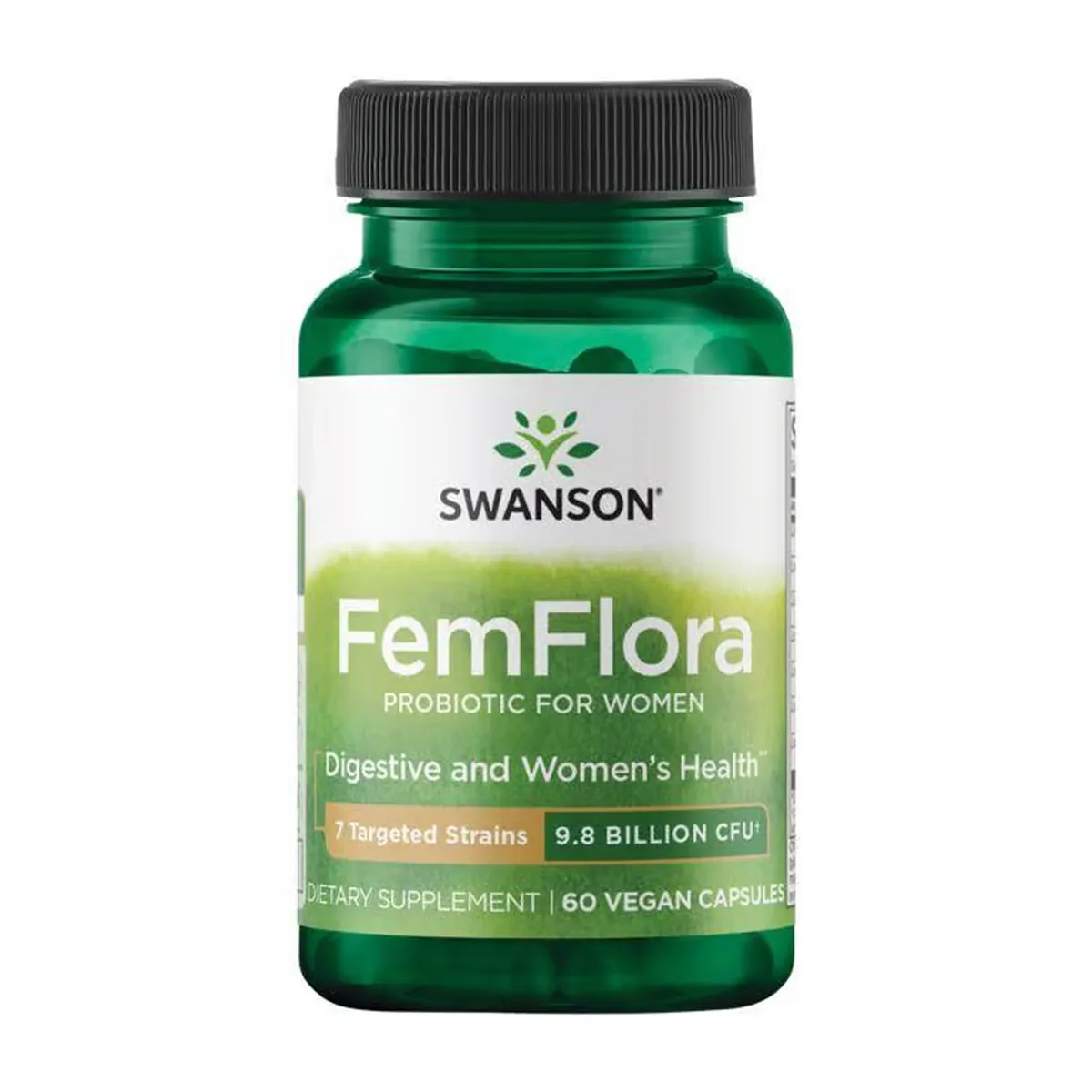 Swanson Femflora Пробиотик для женщин 60 капсул 9,8 миллиарда КОЕ Веганский