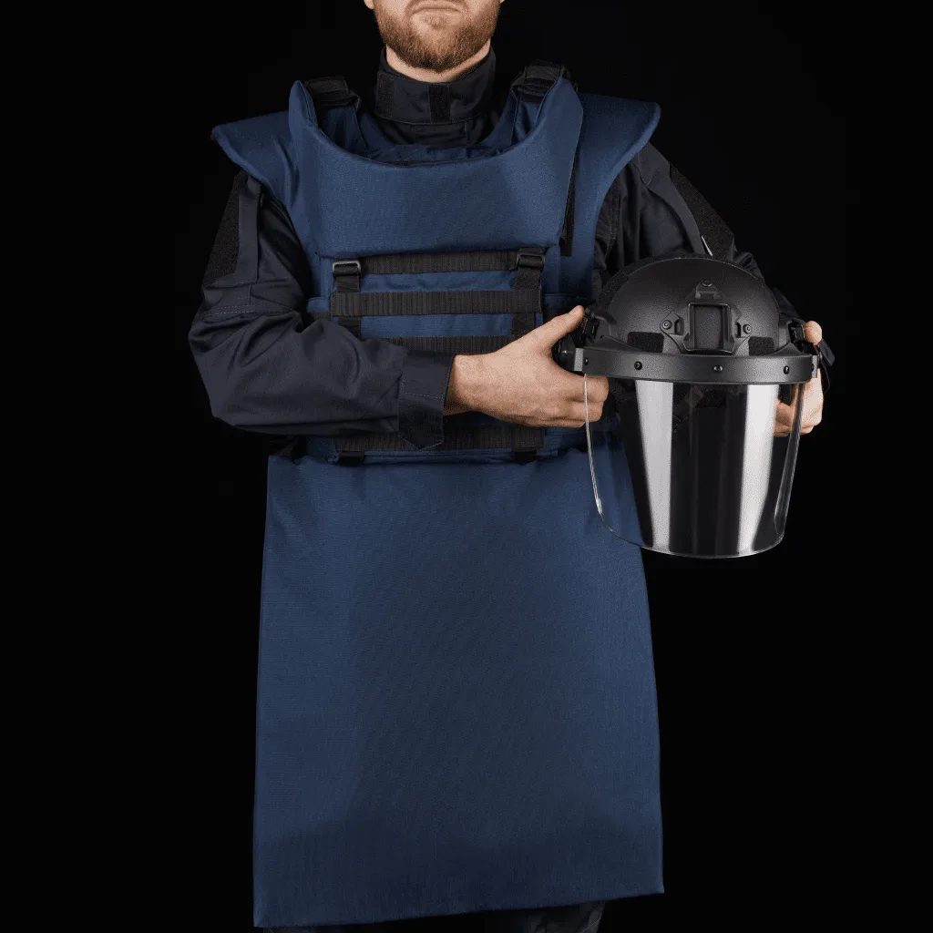 Протиуламковий комплект Українська Броня HDA (Humanitarian Demining Apron), клас захисту ДСТУ 2, розмір S-M, синій