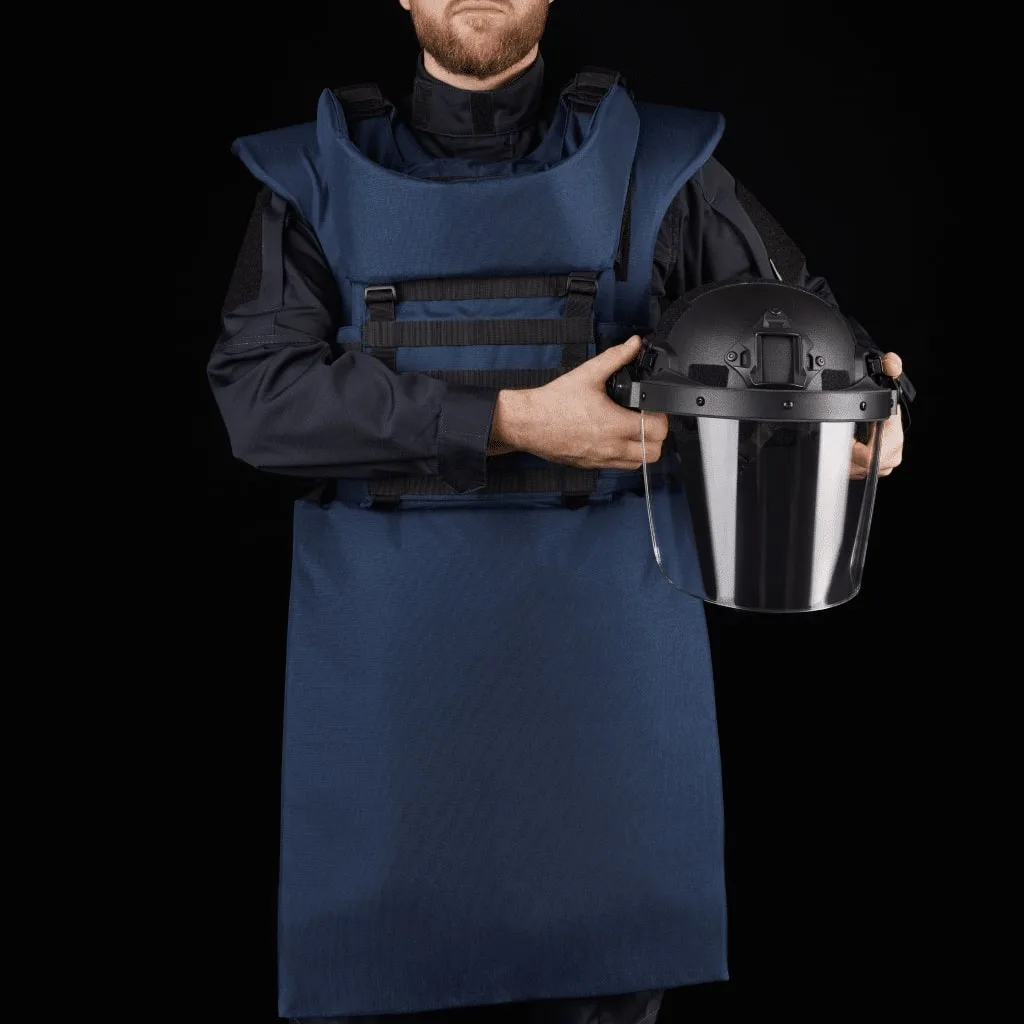Протиуламковий комплект Українська Броня HDA (Humanitarian Demining Apron), клас захисту ДСТУ 2, розмір S-M, синій