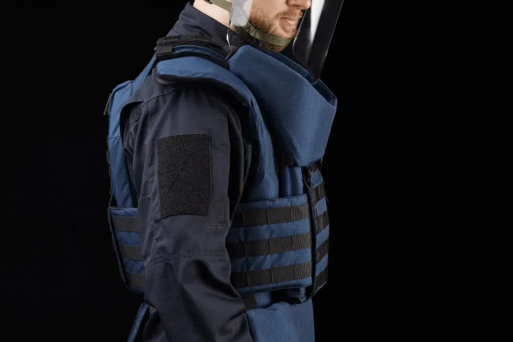 Протиуламковий комплект Українська Броня HDA (Humanitarian Demining Apron), клас захисту ДСТУ 2, розмір S-M, синій