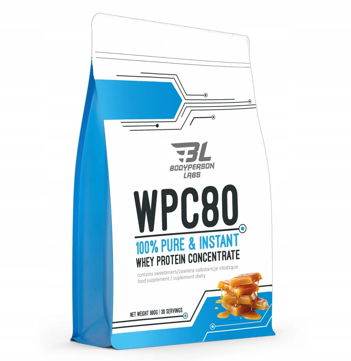 Протеїн Bodyperson Labs WPC80 900 г Солений Карамель Порошок Сироватки