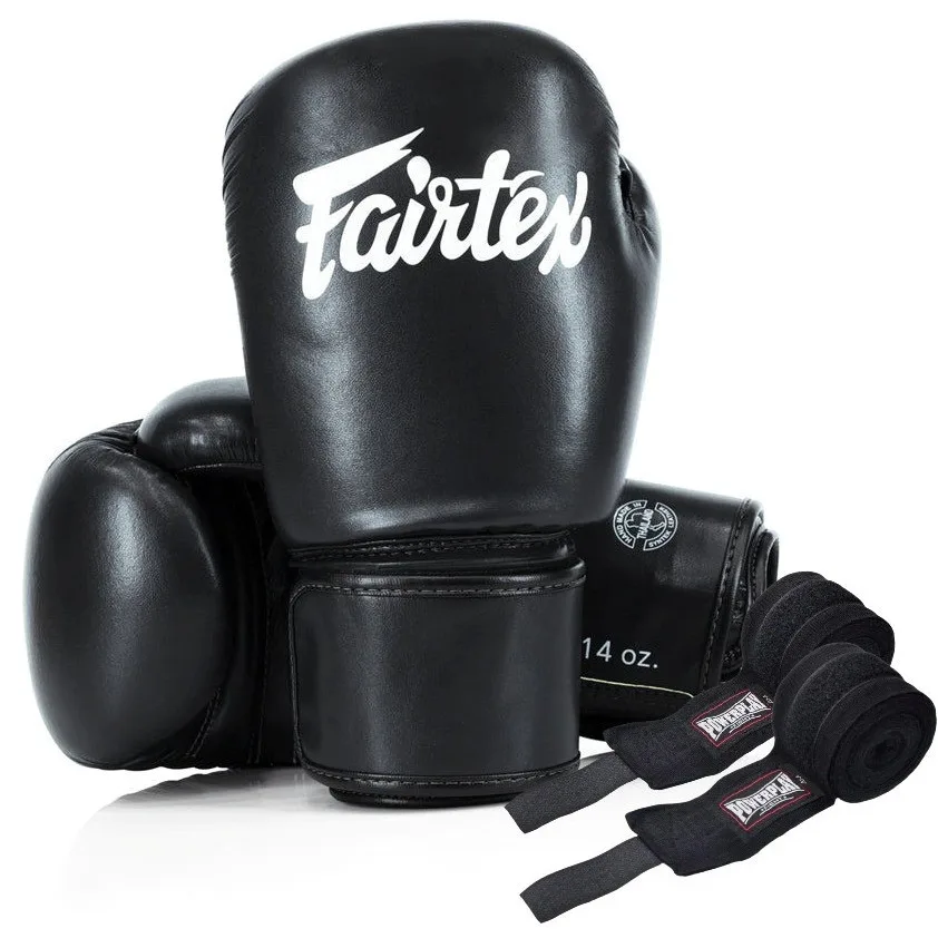 Боксерські рукавиці Fairtex штучна шкіра 16 унцій чорні