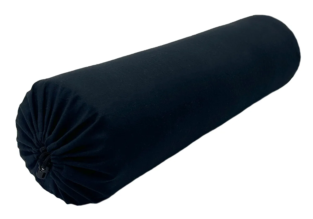Валик для масажного столу EasyFit медичний шкірзам 60х15 см чорний з чохлом