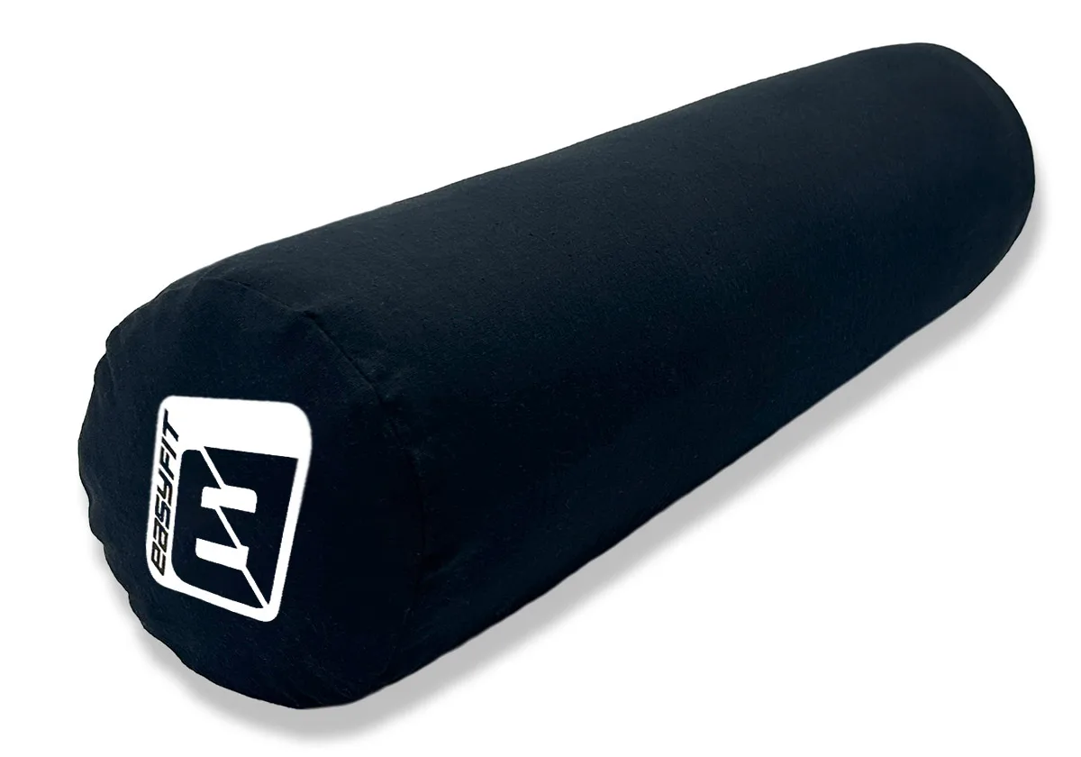 Валик для масажного столу EasyFit медичний шкірзам 60х15 см чорний з чохлом