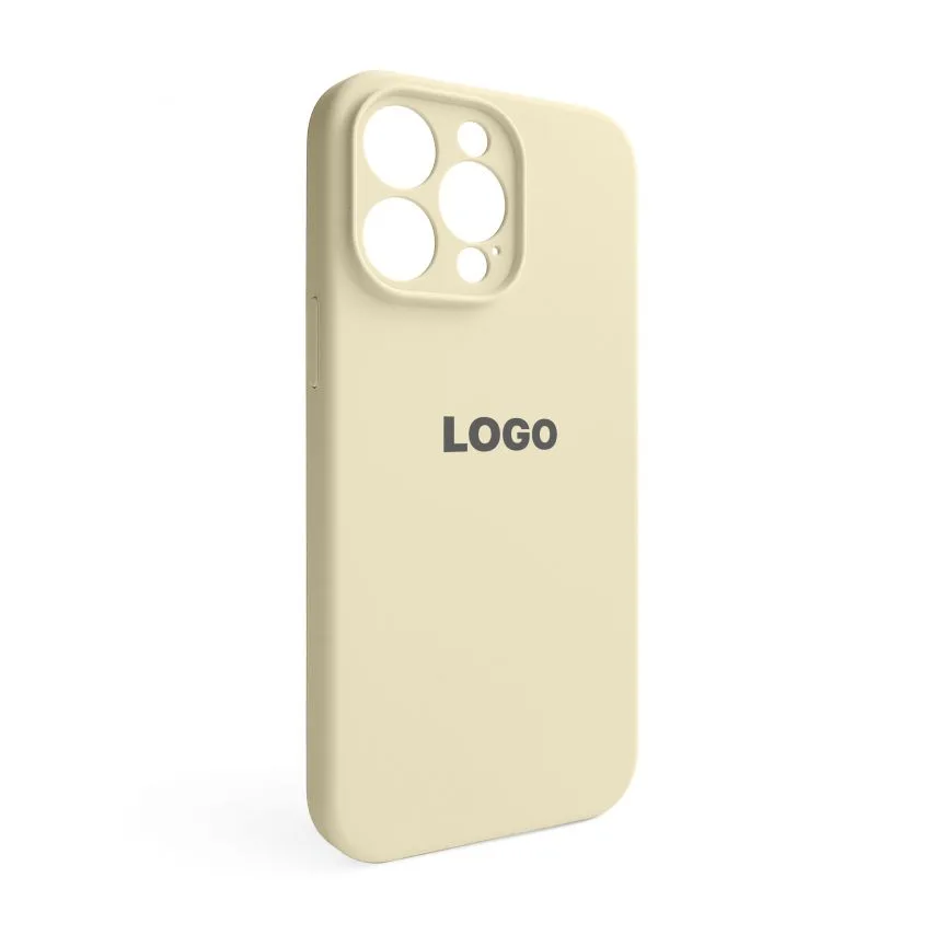 Чохол Silicone Case для Apple iPhone 14 Pro Max силікон молочний закрита камера