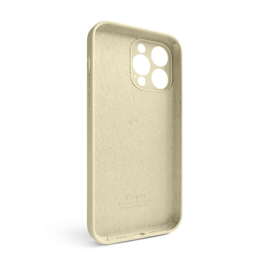 Чохол Silicone Case для Apple iPhone 14 Pro Max силікон молочний закрита камера