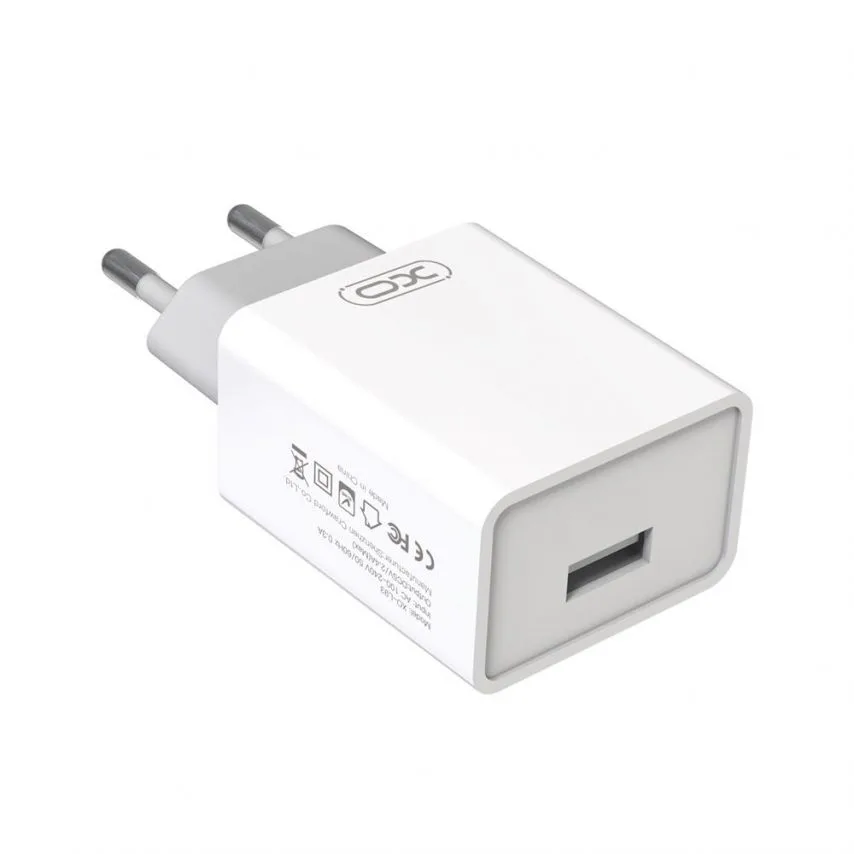 Мережевий зарядний пристрій XO 1USB 2.4A білий