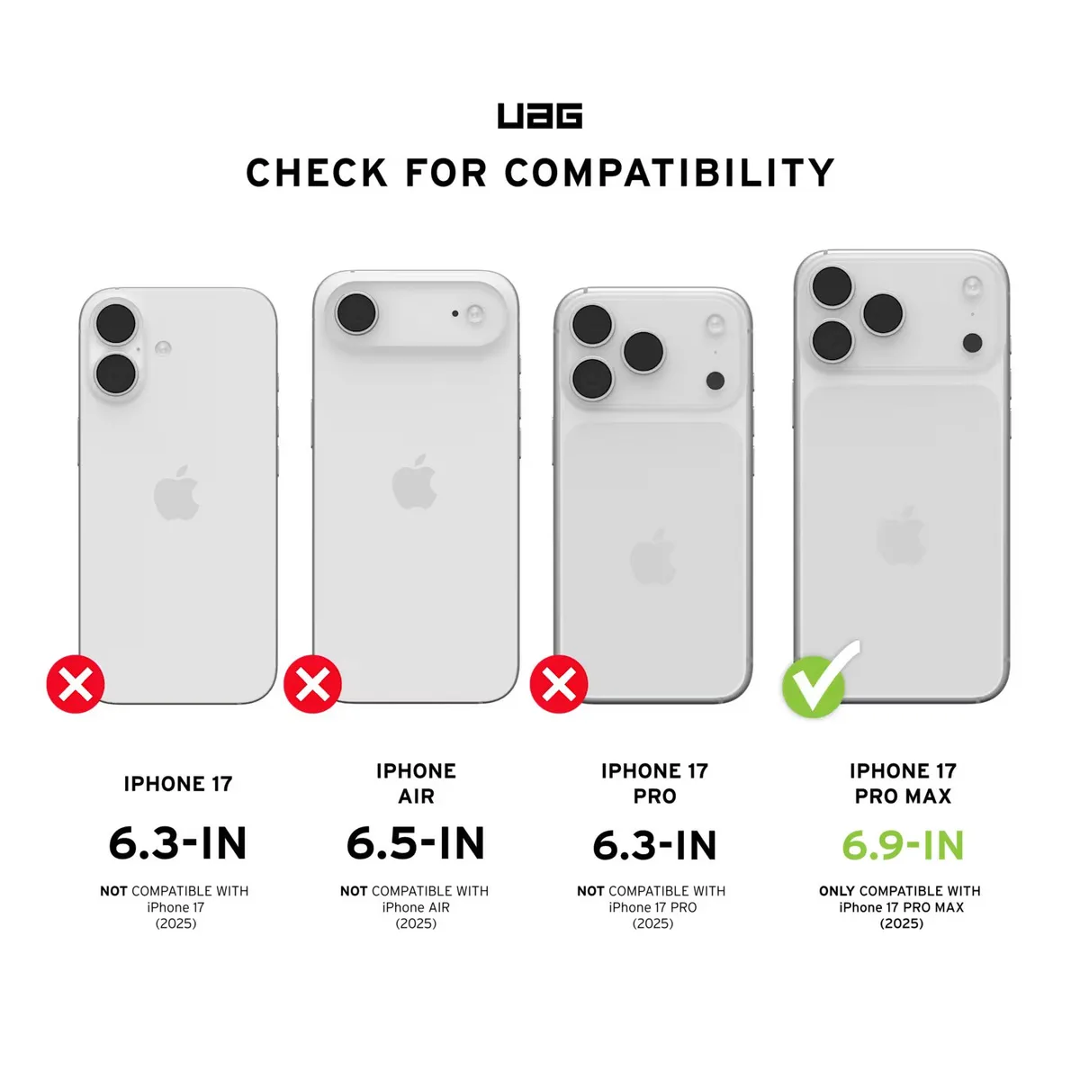 Чохол UAG для iPhone 17 Pro Max, Plyo MagSafe, Ice/Silver