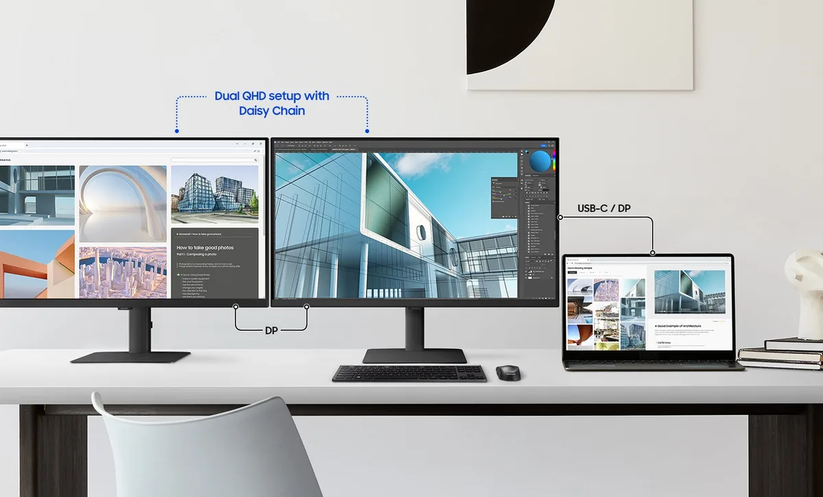 Монитор Samsung 27" S60UD HDMI, DP, USB, USB-C, MM, IPS, 2560x1440, 100Гц, 1мс