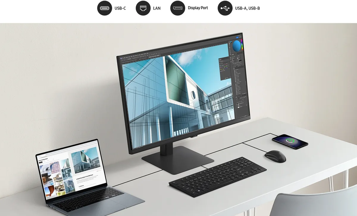 Монитор Samsung 27" S60UD HDMI, DP, USB, USB-C, MM, IPS, 2560x1440, 100Гц, 1мс