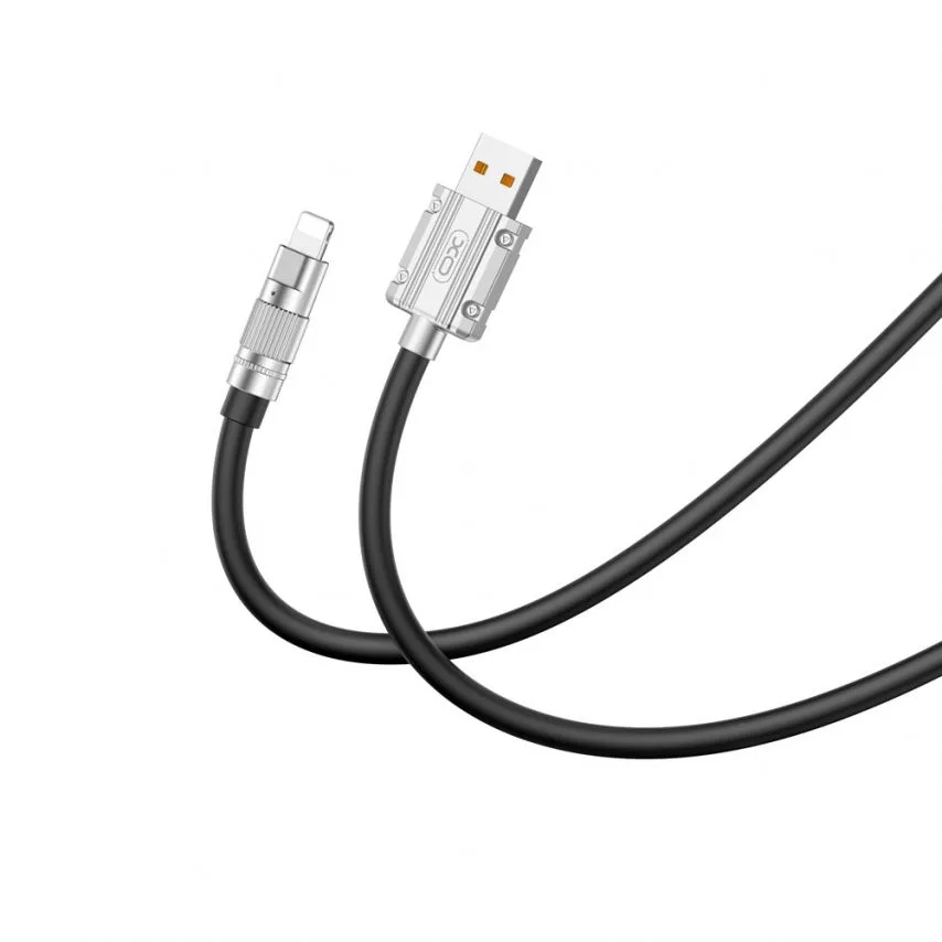 Кабель USB XO Lightning 6A 1,2 м силіконовий чорний