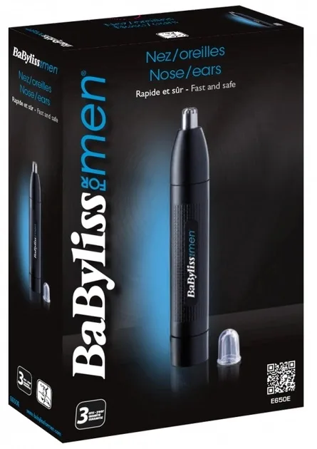 Тример BaByliss сталь черный для носа с батарейками AA