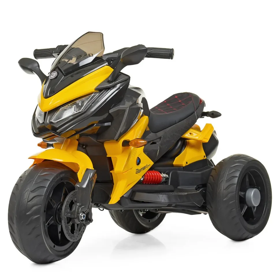 Дитячий електромотоцикл Bambi Racer шкіра 103 см коричневий