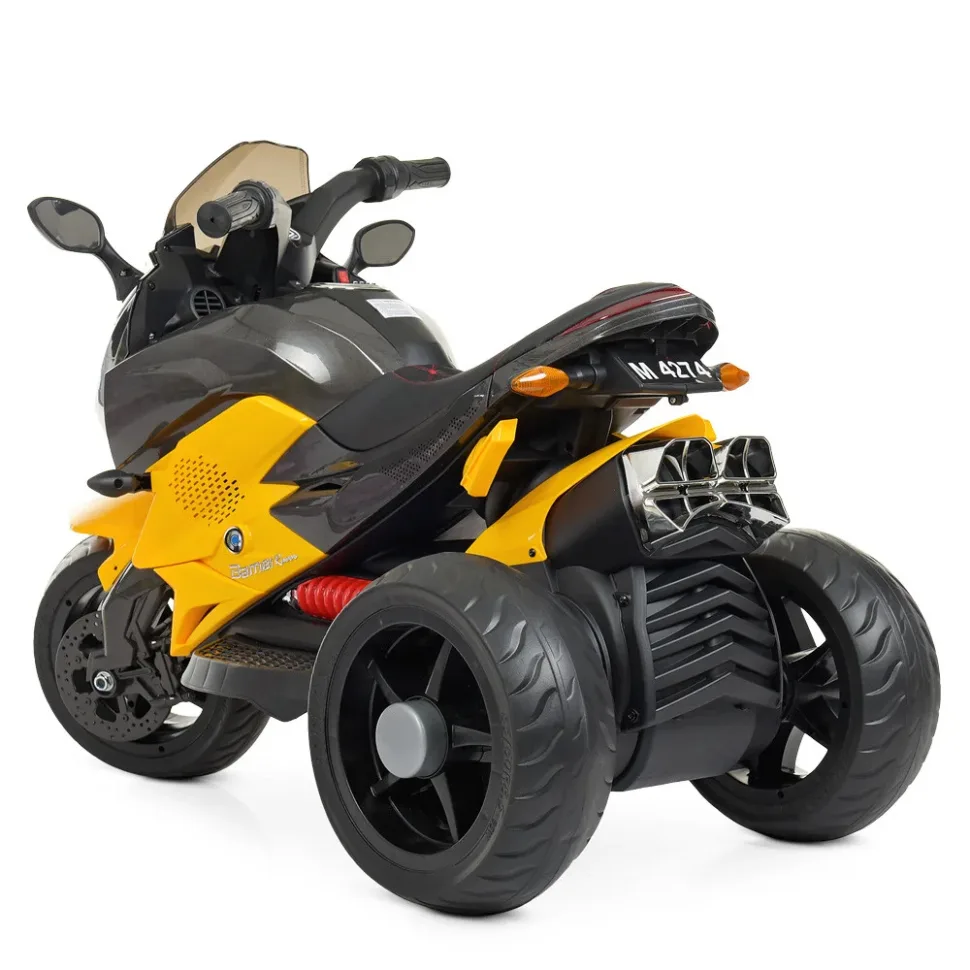 Дитячий електромотоцикл Bambi Racer шкіра 103 см коричневий