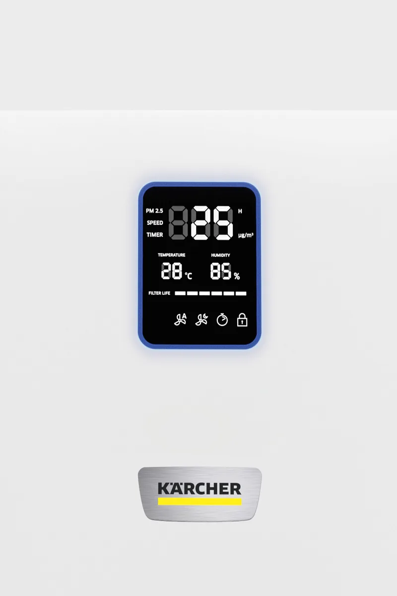 Воздухоочиститель Karcher AF 50, для помещений до 50 м2, производительность 520 м3/час, с дисплеем, двумя HEPA фильтрами, четырьмя режимами работы и индикатором загрязнения, белый цвет