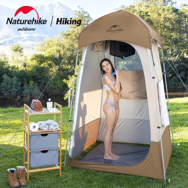 Душовий намет Naturehike поліестер 140х140х230 см коричневий