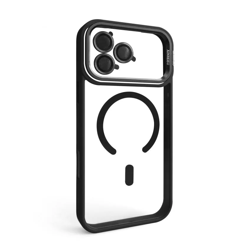 Чохол MagSafe з підставкою для iPhone 17 Pro Max пластик силікон чорний