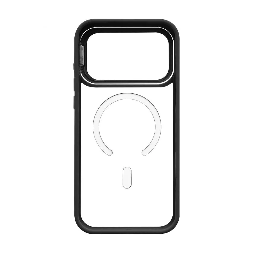 Чохол MagSafe з підставкою для iPhone 17 Pro Max пластик силікон чорний