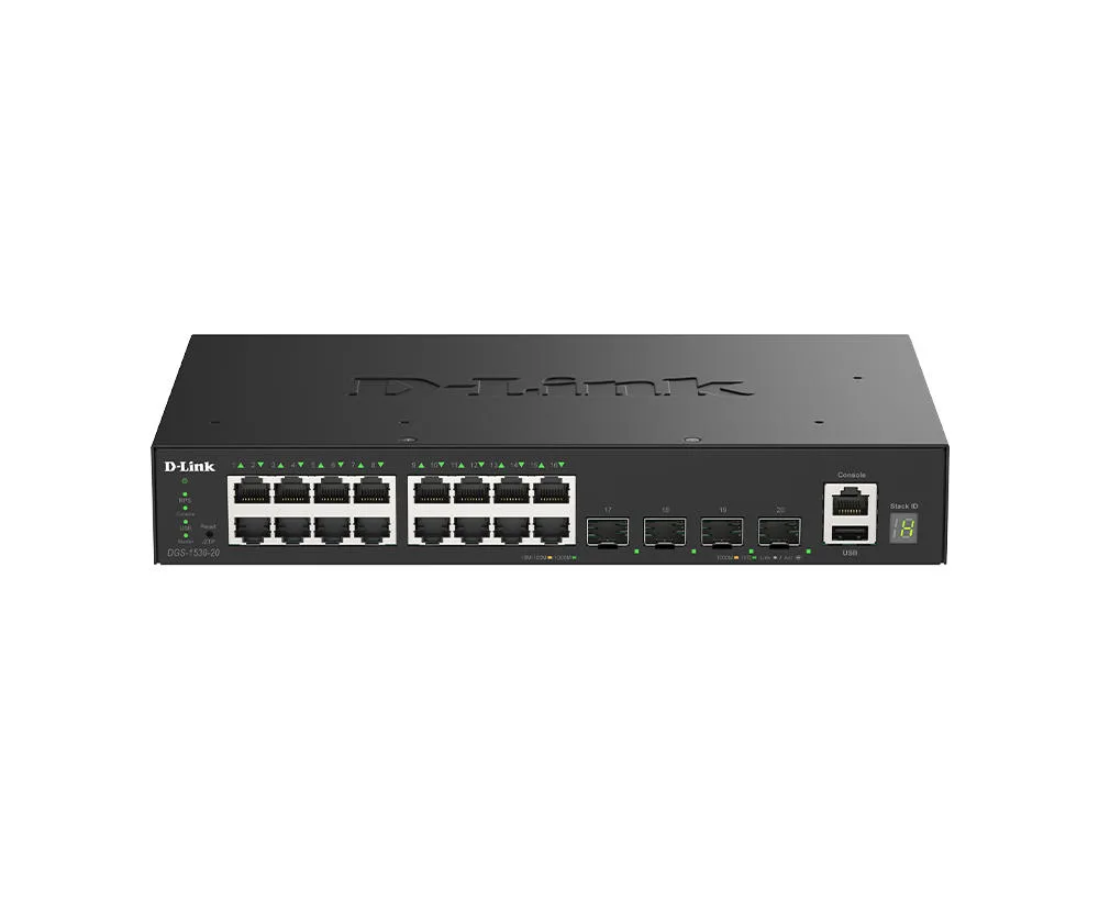 Комутатор D-Link DGS-1530-20 16xGE, 4xSFP+ Керований. L2+