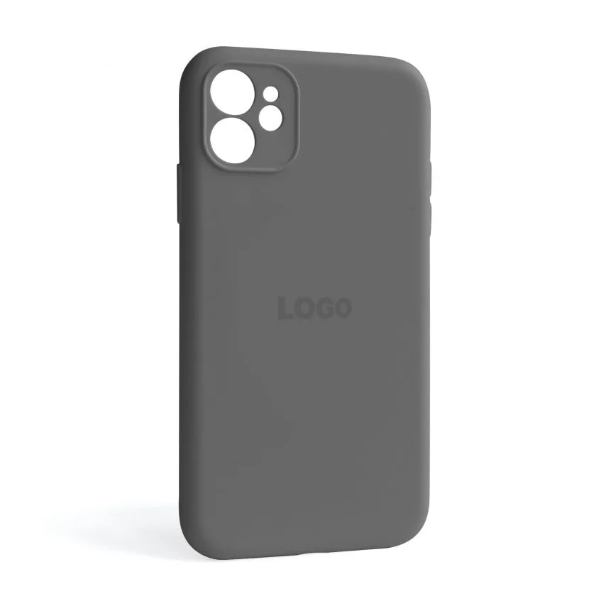 Силіконовий чохол для Apple iPhone 11  закрита камера сірий