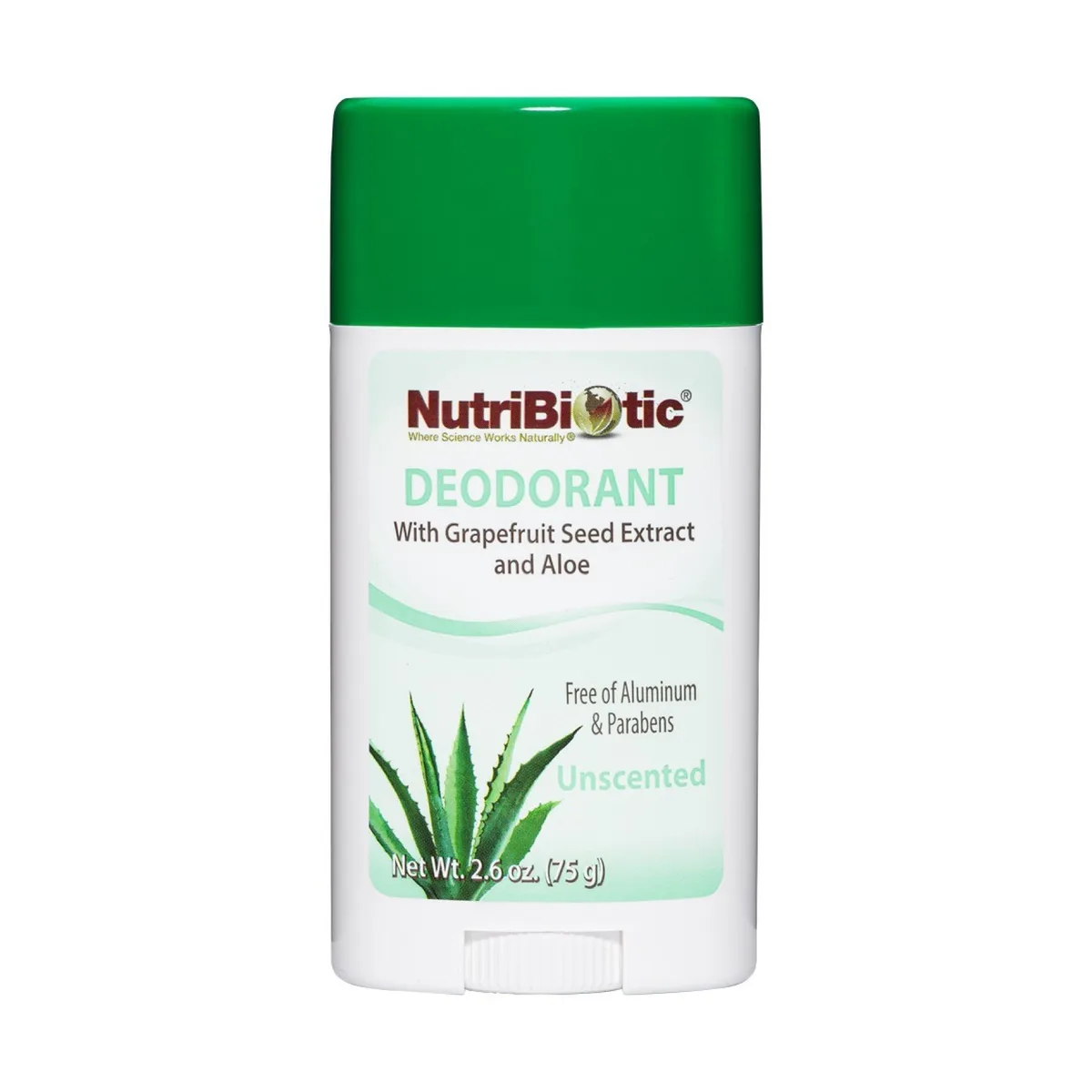 Дезодорант Nutribiotic веганський без запаху 75 г з екстрактом грейпфрута та алое.