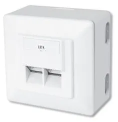 Настінна розетка DIGITUS САТ 6 STP 2xRJ45, 8P8C, для зовнішньої проводки