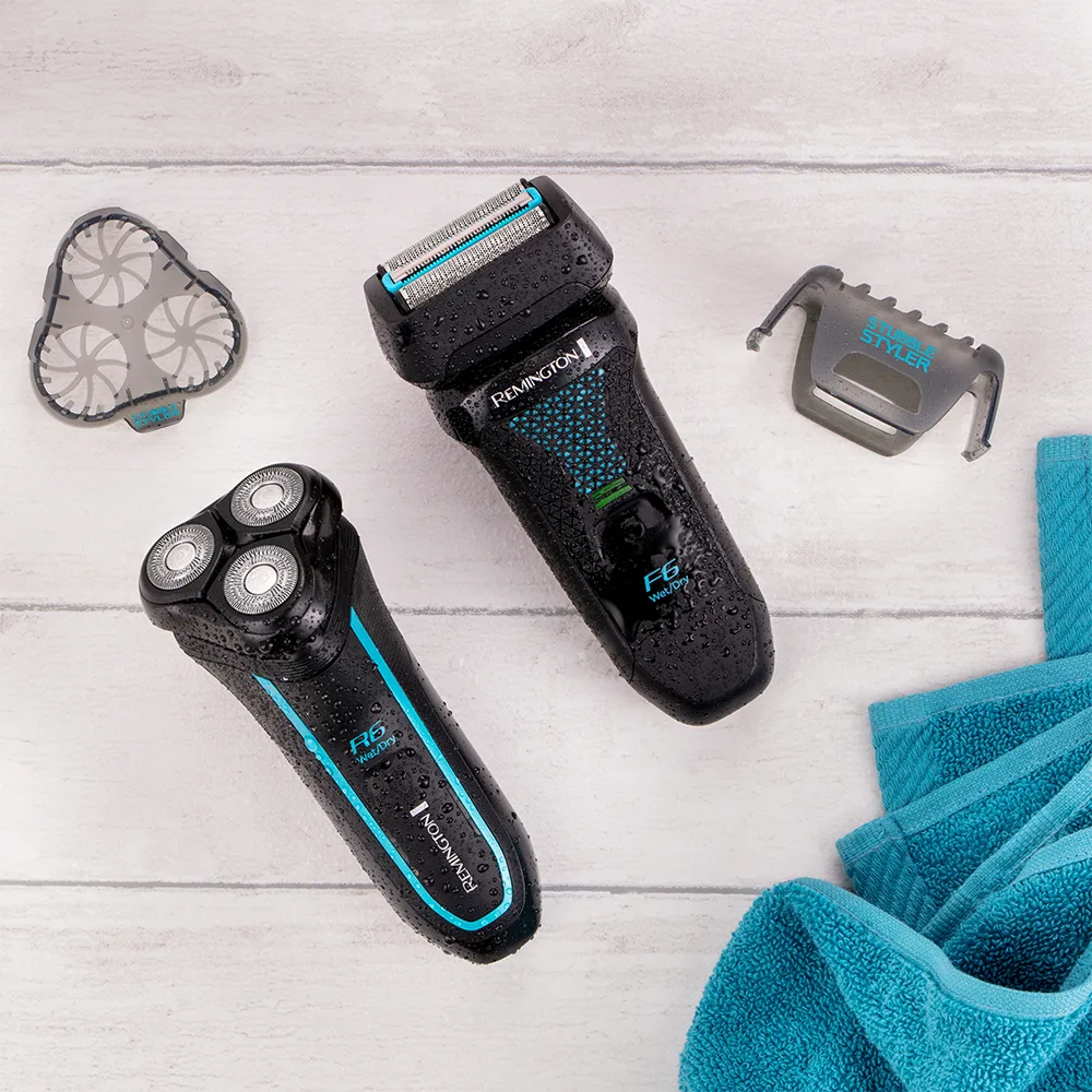 Электрическая роторная бритва Remington Style Aqua с тремя бритвенными головками, Ni-Mh, для сухого и влажного бритья, водонепроницаемая, дорожная с чехлом