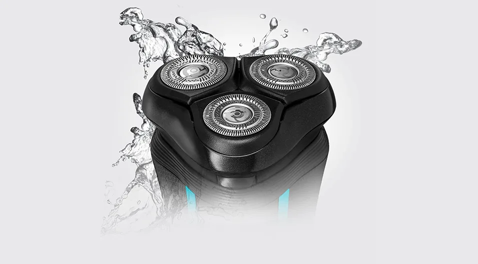 Электрическая роторная бритва Remington Style Aqua с тремя бритвенными головками, Ni-Mh, для сухого и влажного бритья, водонепроницаемая, дорожная с чехлом