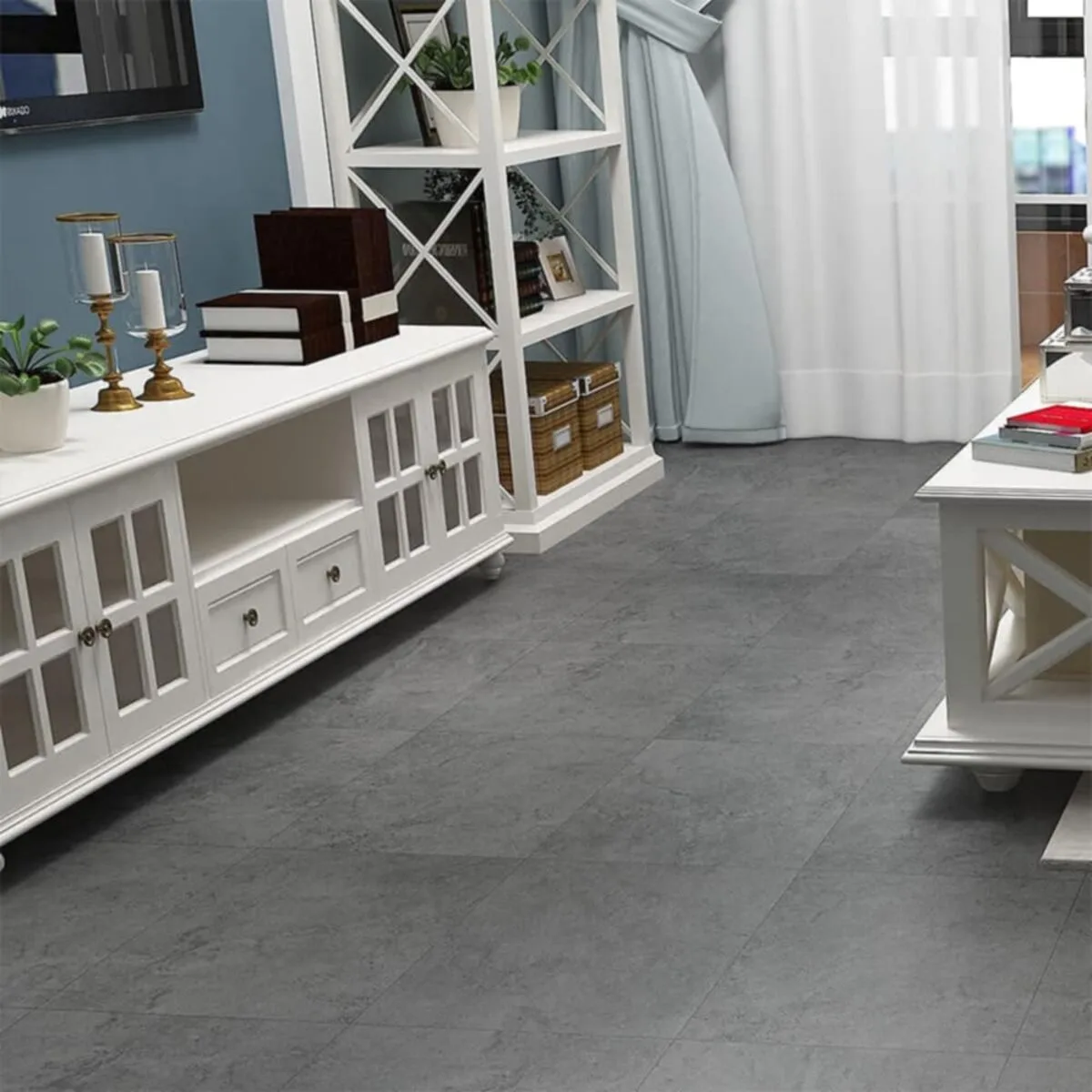 Самоклеящаяся LVT плитка 600x600x1,5 мм PVC Серый