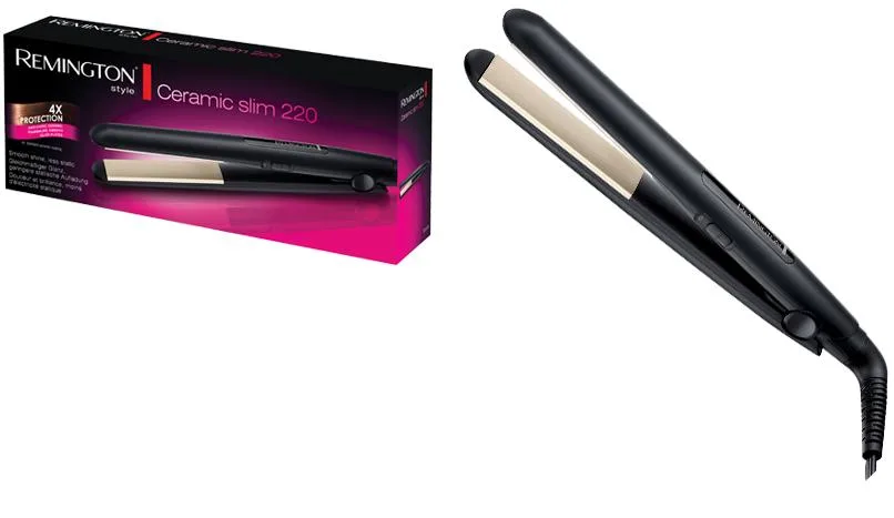 Випрямляч волосся Remington Ceramic Slim 220, потужність 300Вт, 2 температурних режими (180-220°C), керамічні пластини, чорний.