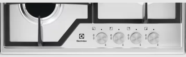 Газова варильна поверхня Electrolux 60см чавунні тримачі для кухні енергоефективна варка