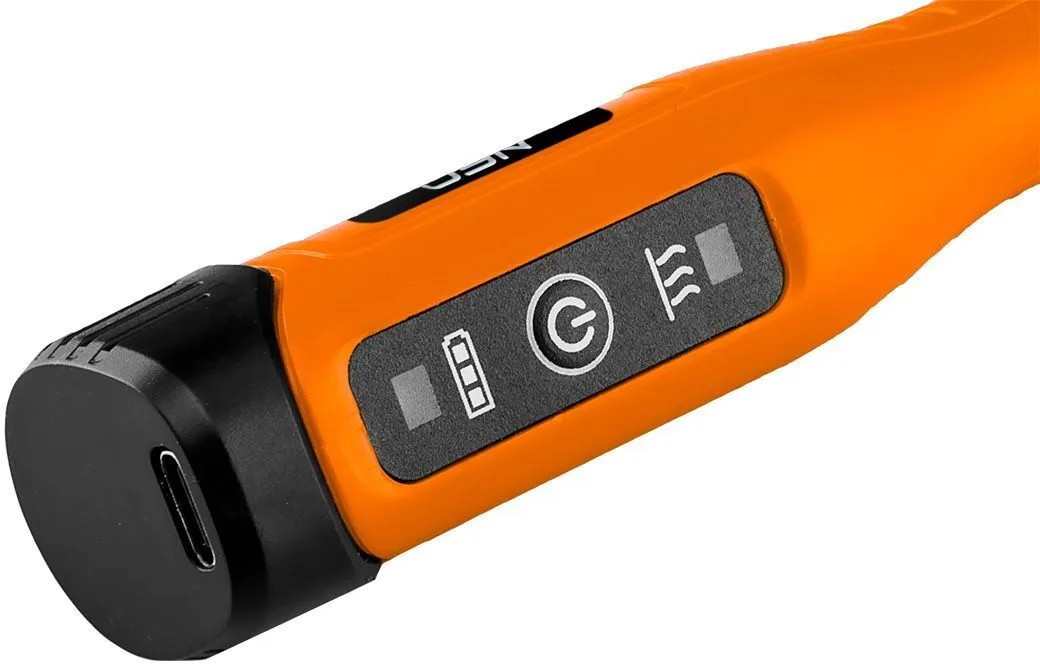 Акумуляторний паяльник Neo Tools з температурою до 450°C, 4В, 2.5А·год і LED-підсвіткою.