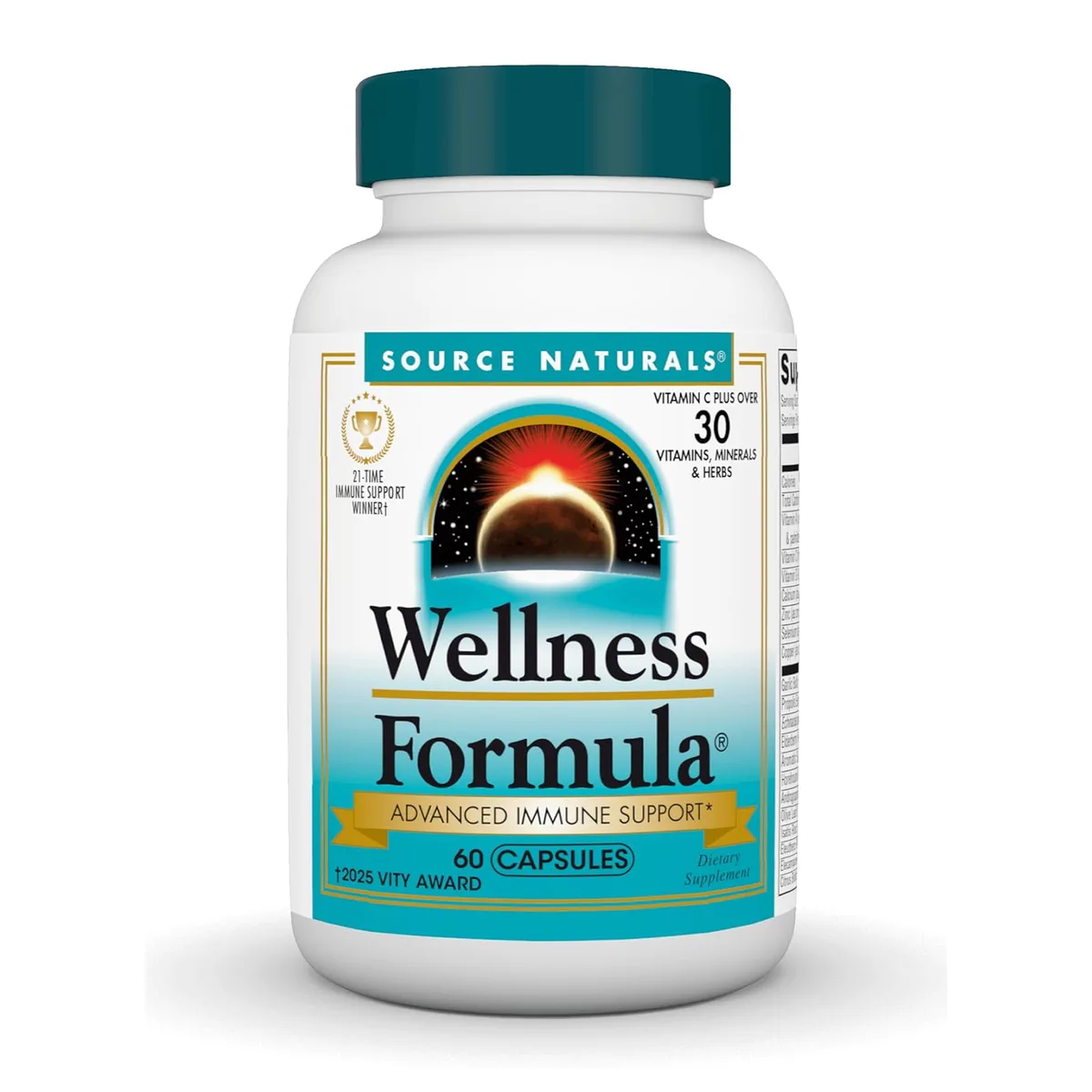 Вітамін С Wellness Formula 60 капсул для імунної підтримки з травами та нутрицевтиками