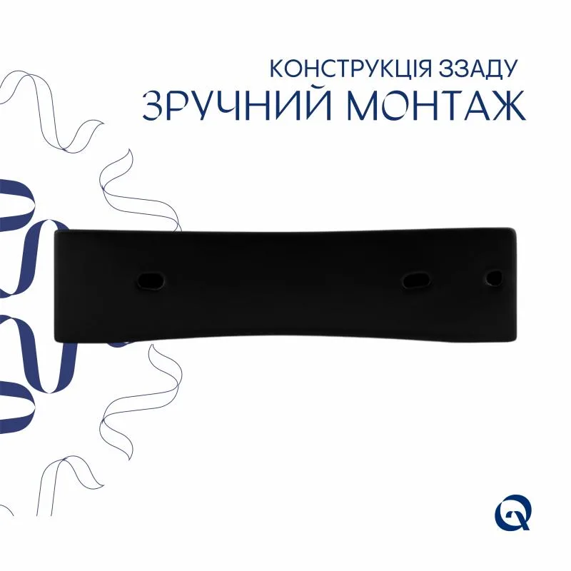 Раковина підвісна Qtap Nando LT 500x420 мм керамічна матова чорна з донним клапаном