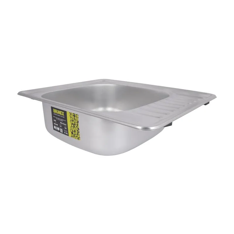 Кухонная мойка Brinex 5848 прямоугольная 580х400х180 мм нержавеющая сталь Micro Decor