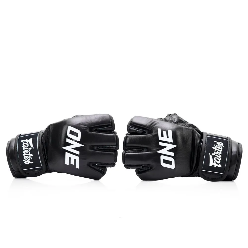 Рукавиці для ММА Fairtex натуральна шкіра M чорні