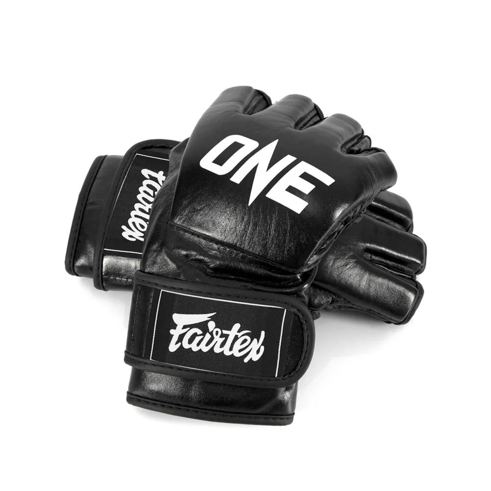 Рукавиці для ММА Fairtex натуральна шкіра M чорні