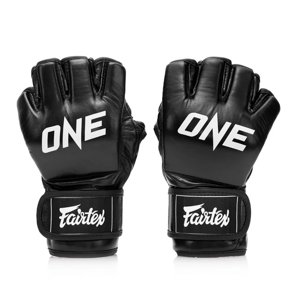 Рукавиці для ММА Fairtex натуральна шкіра M чорні