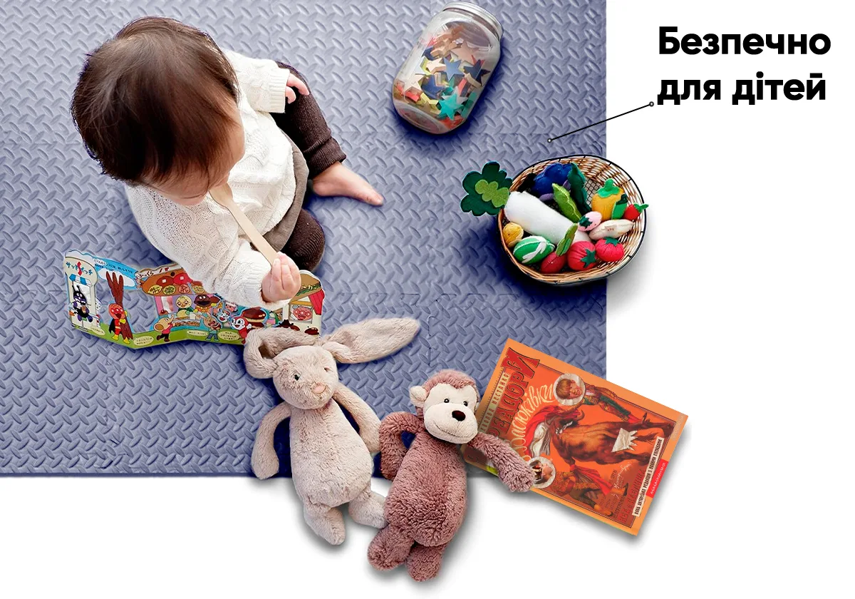 Татами мат EasyFit EVA 30х30х1 см синий 8 шт ласточкин хвост