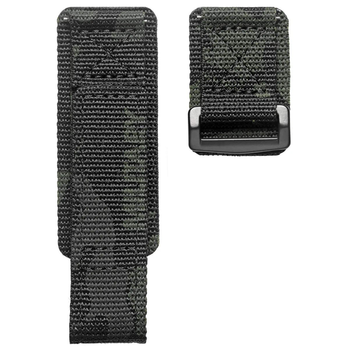 Ремінець для годинників Hemsut нейлоновий 22 мм чорний Velcro Camo