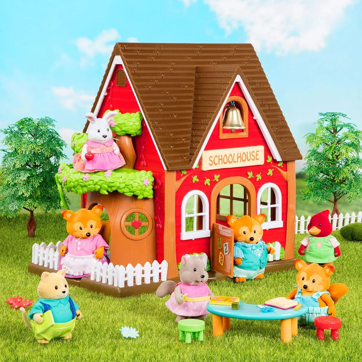 Набор фигурок Li`l Woodzeez Семья Лисичок 4ед, книга EN