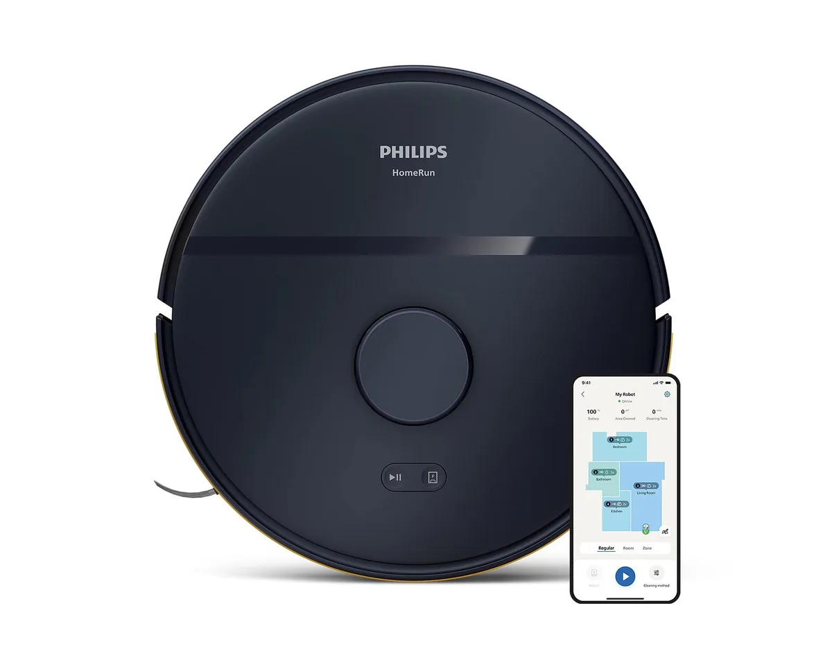 Робот-пылесос Philips Series 2000, высота 97 см, функция влажной уборки, мусорный контейнер - 038 л, резервуар для воды - 03 л, автономная работа до 1 часа