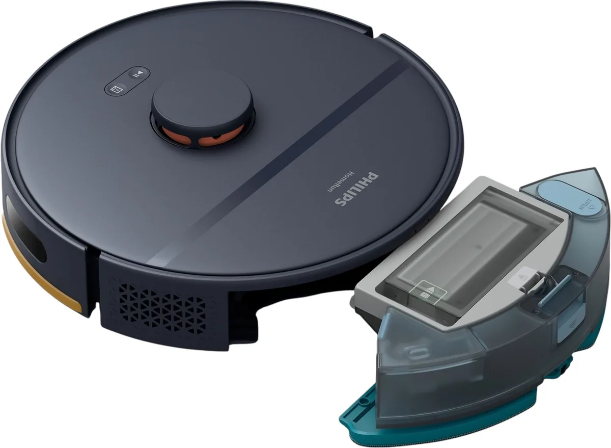 Робот-пылесос Philips Series 2000, высота 97 см, функция влажной уборки, мусорный контейнер - 038 л, резервуар для воды - 03 л, автономная работа до 1 часа