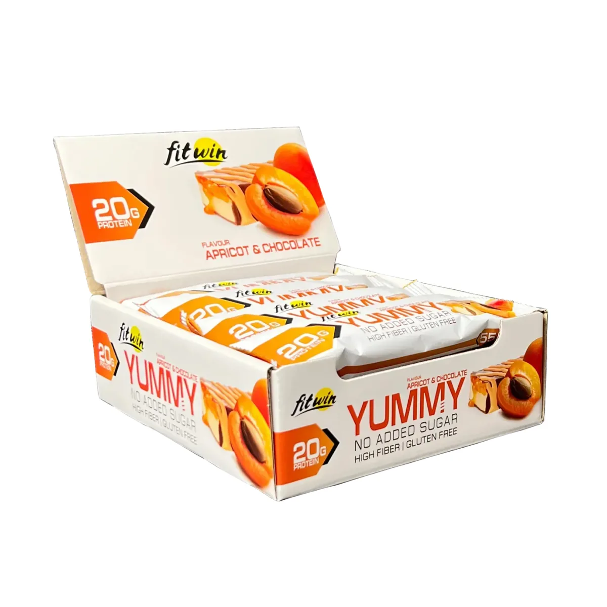 YummY Bar FitWin Протеїновий батончик 12x55g Персик Шоколад